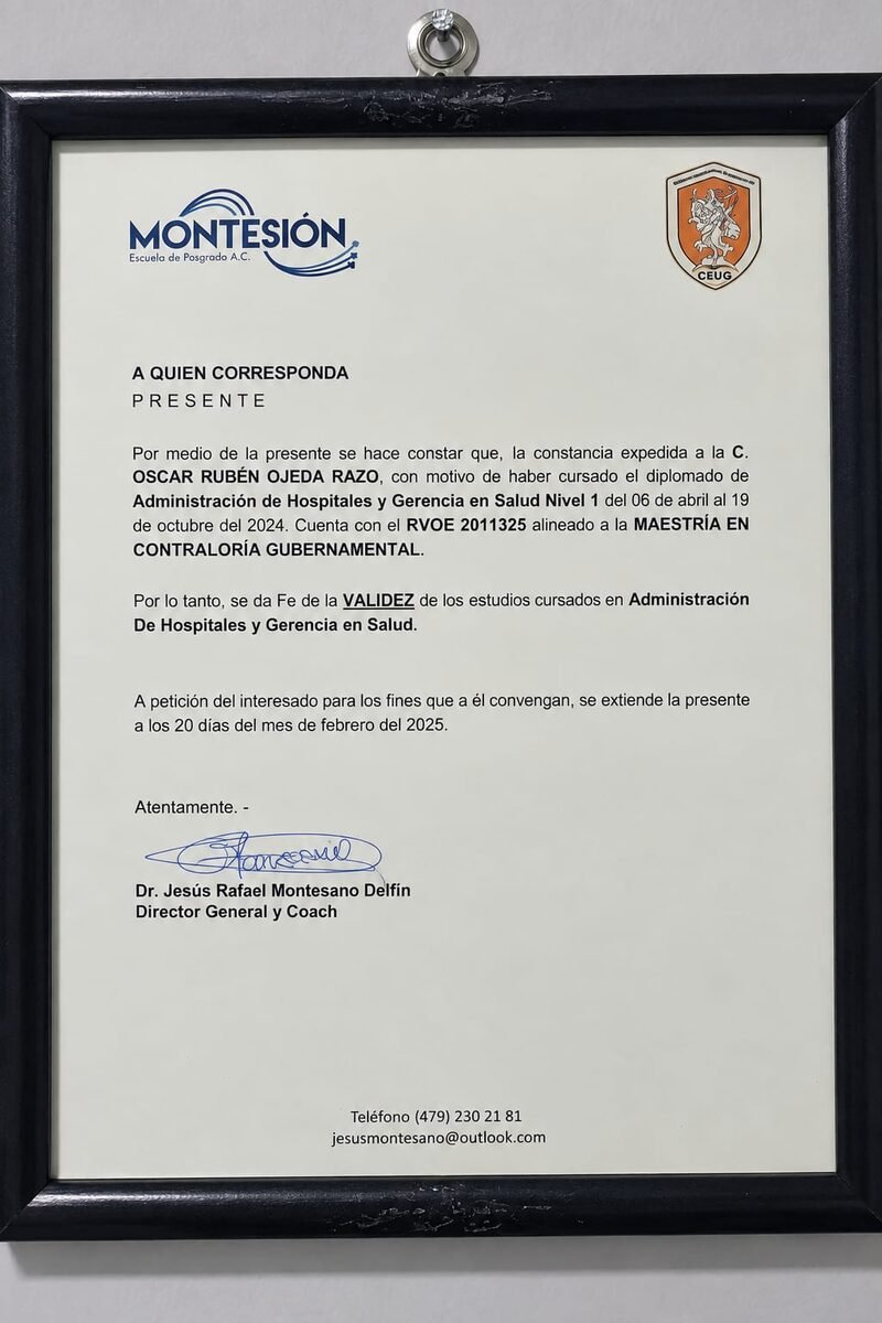 Diplomado en Administración de Hospitales y Gerencia en Salud
