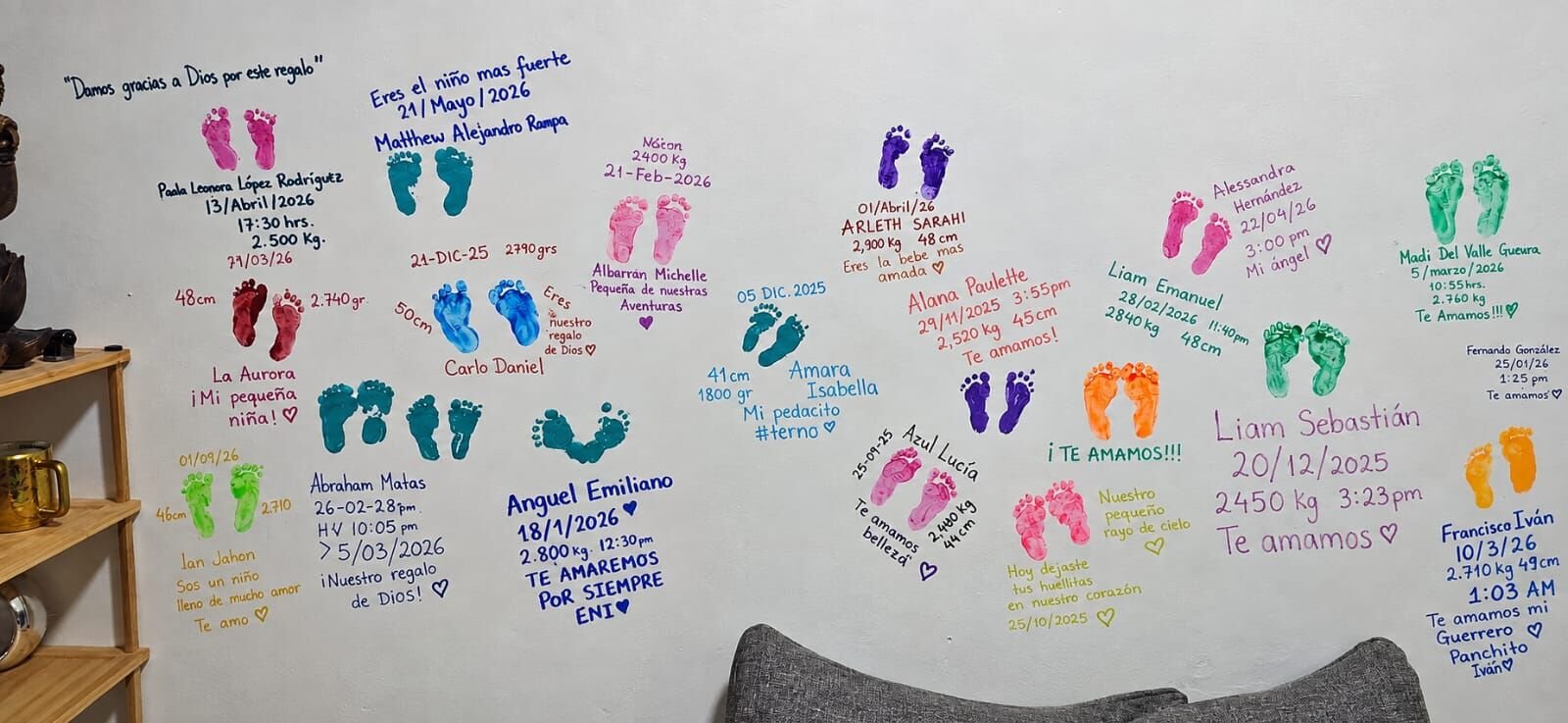 Pared de huellitas de bebés, Nacer con Propósito