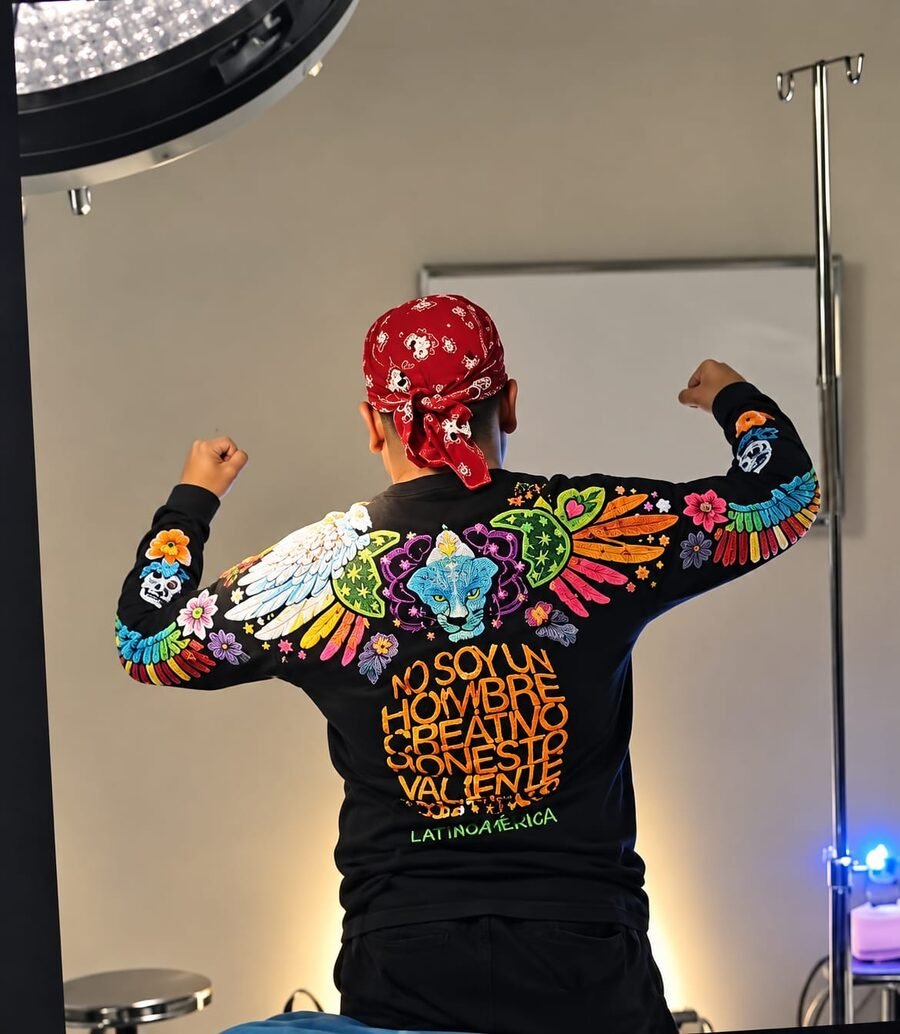 Dr. Oscar Ojeda con sudadera de diseño bordado